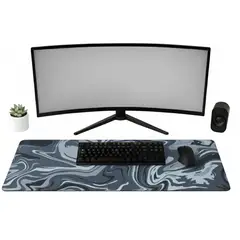 GENERICO - Mousepad Gamer Xl Blanco Negro Gris Y Rosado 800x300mm