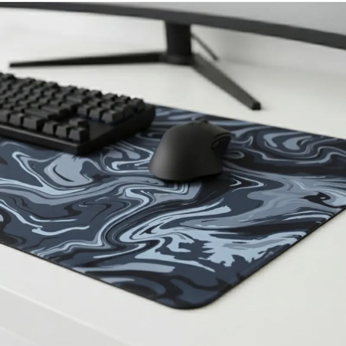 GENERICO - Mousepad Gamer Xl Blanco Negro Gris Y Rosado 800x300mm