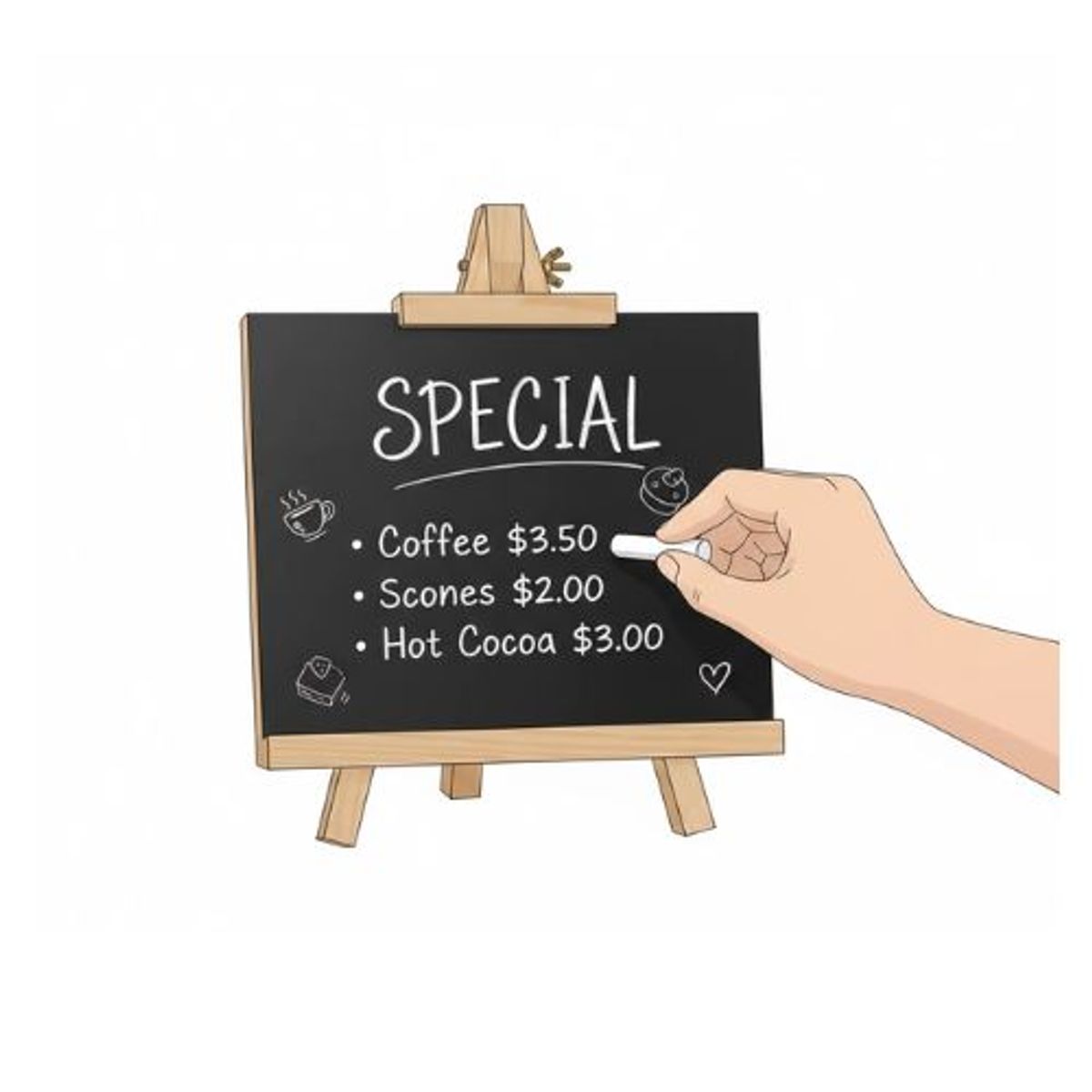 GENERICO - Pizarra Negra Para Tiza Con Caballete 20x24 cm