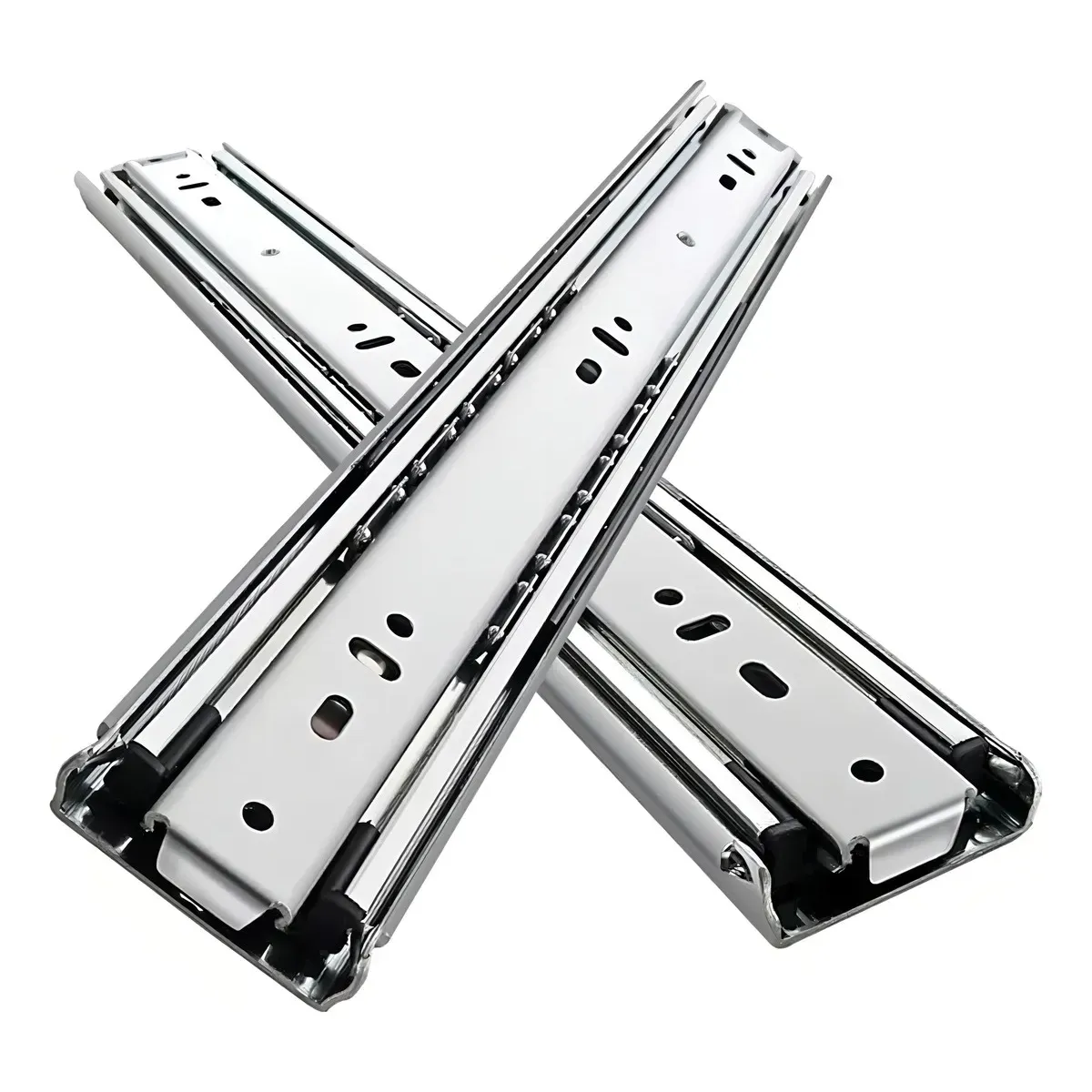 GENERICO - Corredera Telescopica P Cajones Riel Telescopico Cajon 45cm Plateado  Rieles Para Cajones