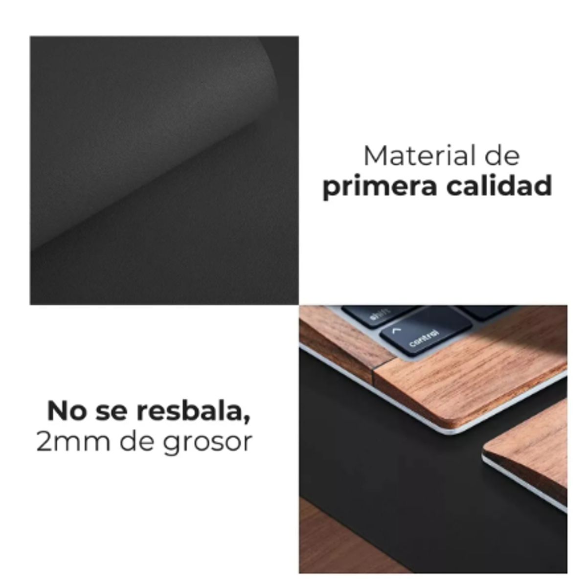 GENERICO - Mouse Pad Antideslizante XL Ecocuero Negro 80x40 Premium