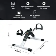GENERICO - Bicicleta Pedales Portatil Plegable Cardio Brazos Piernas