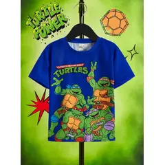 KIRAMA CLOTHING STORE - Camiseta niño de dibujos animados manga corta azul