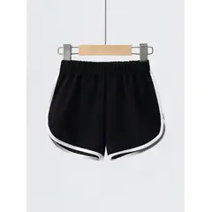 KIRAMA CLOTHING STORE - Short Infantil Negro con Ribete Blanco