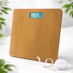 VIDITA - Balanza Digital Diseño Madera con Cinta Métrica 50g-180kg