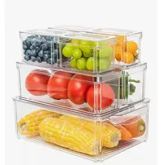 GENERICO - Organizador Refrigerador Cocina Set 7 Contenedores Con Tapa