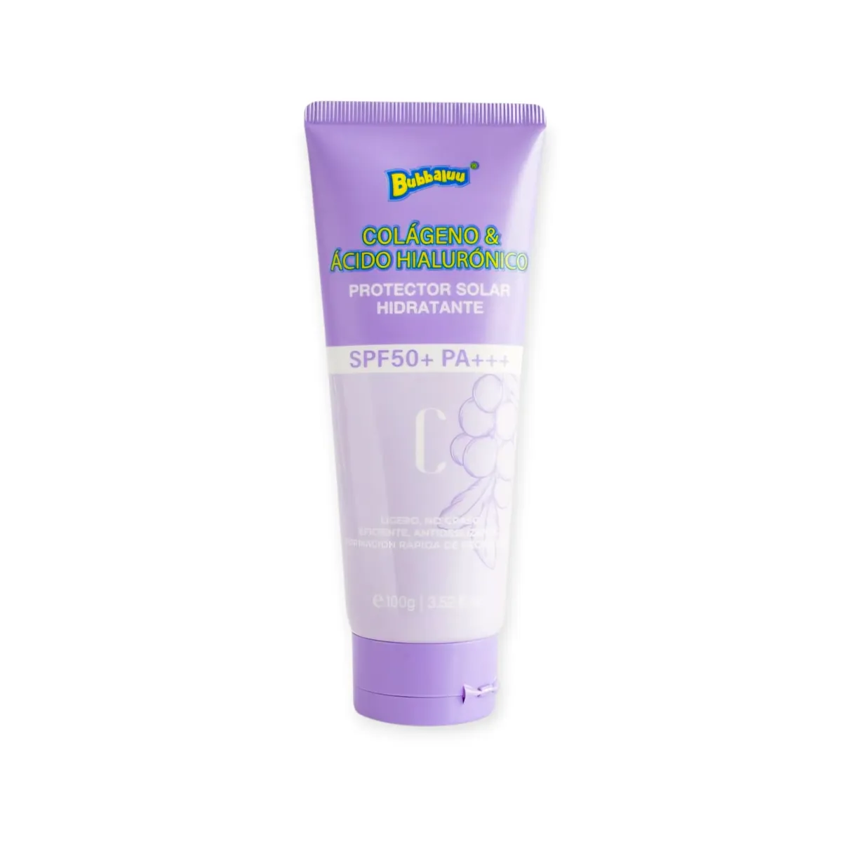 GENERICO - Protector Solar Bubbaluu SPF 50+ PA+++ con Colágeno y Ácido Hialurónico 100 g