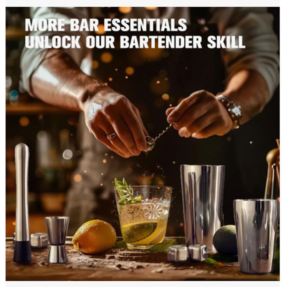 GENERICO - Juego De Cócteles Para Bar Pub Cocktail Shaker Set 23 Piezas