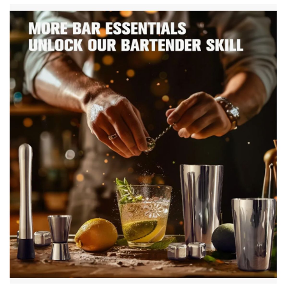 GENERICO - Juego De Cócteles Para Bar Pub Cocktail Shaker Set 23 Piezas