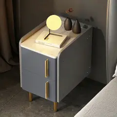 ROHE - Velador Moderno con 2 Puertas y 4 Patas Doradas 30*40*50cm