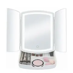 GENERICO - Espejo Rectangular De Pie Led Con Zoom Blanco