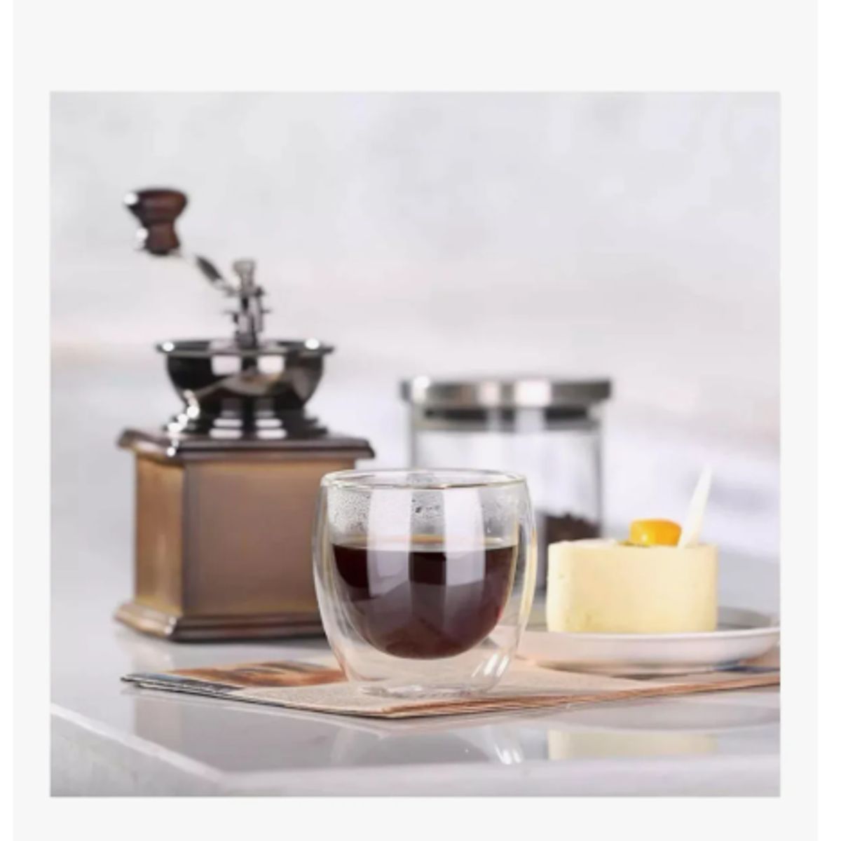 GENERICO - Set 4 Vasos Vidrio Doble Pared 250ml Café Té Transparente