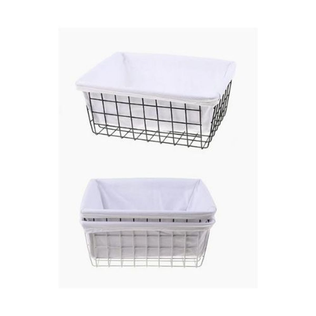 GENERICO - Canasto Organizador Rectangular con Estructura Metálica y Forro