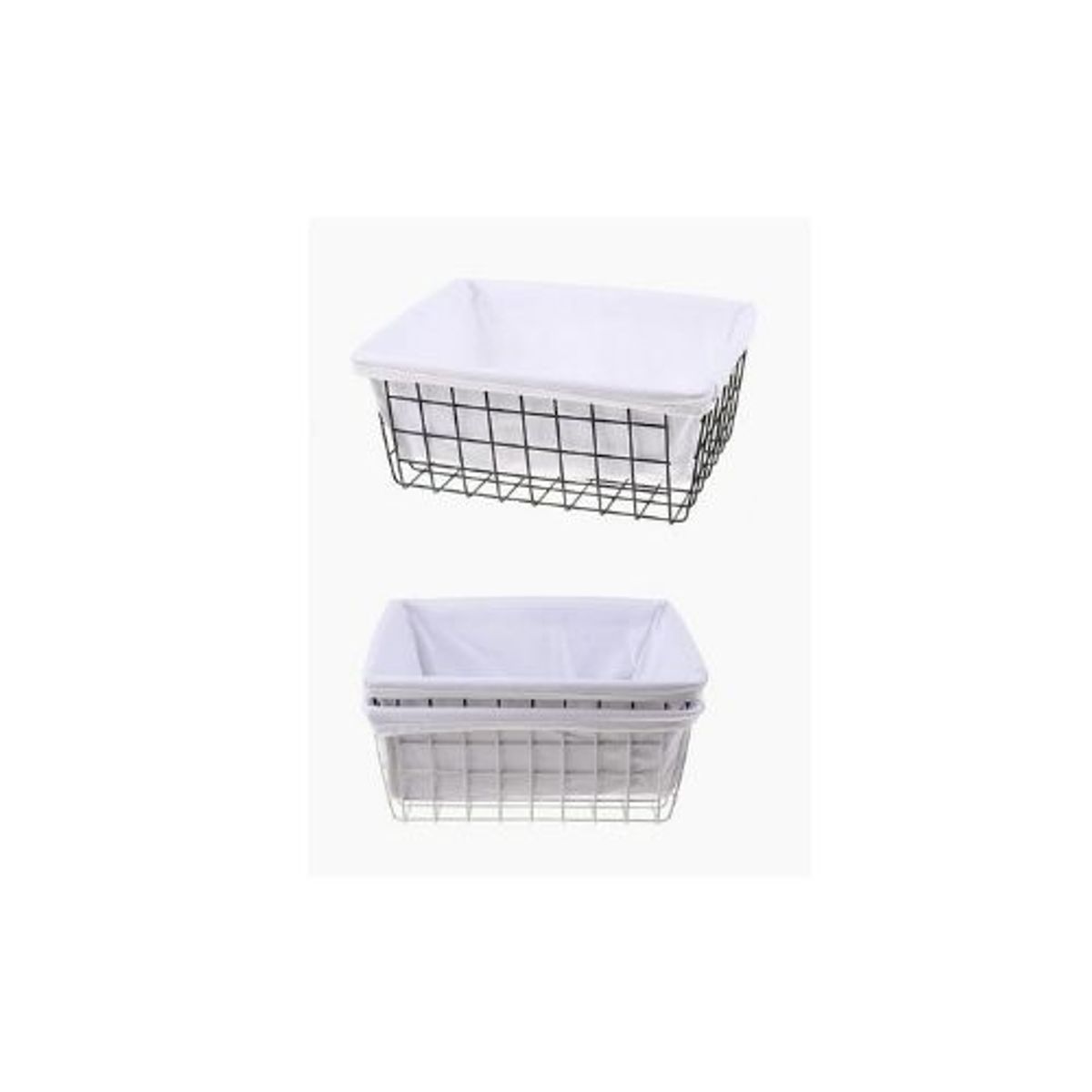 GENERICO - Canasto Organizador Rectangular con Estructura Metálica y Forro