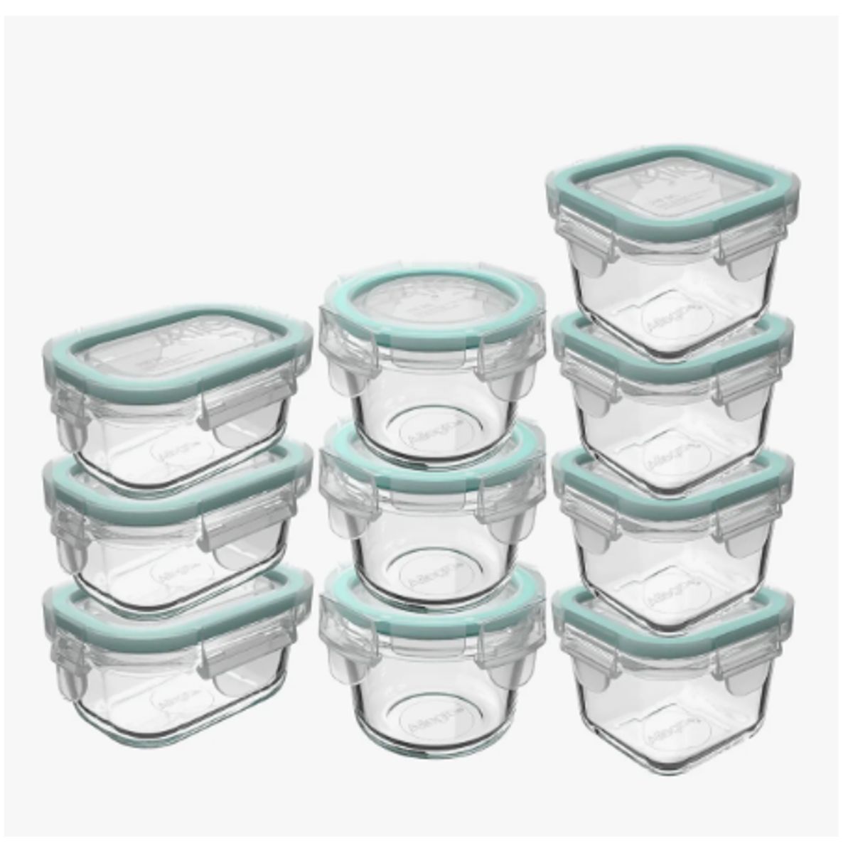 GENERICO - Set 10 Contenedores Hermeticos Allegra Recipiente De Vidrio Transparente