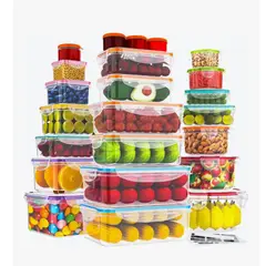 GENERICO - Set 24 Hermeticos Taper Contenedores De Alimento Recipientes Clear
