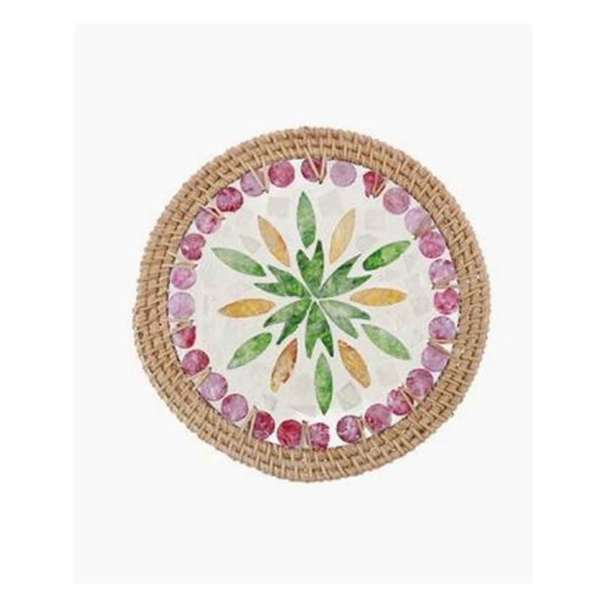 GENERICO - Individual posavasos artesanal 19 cm con piedras