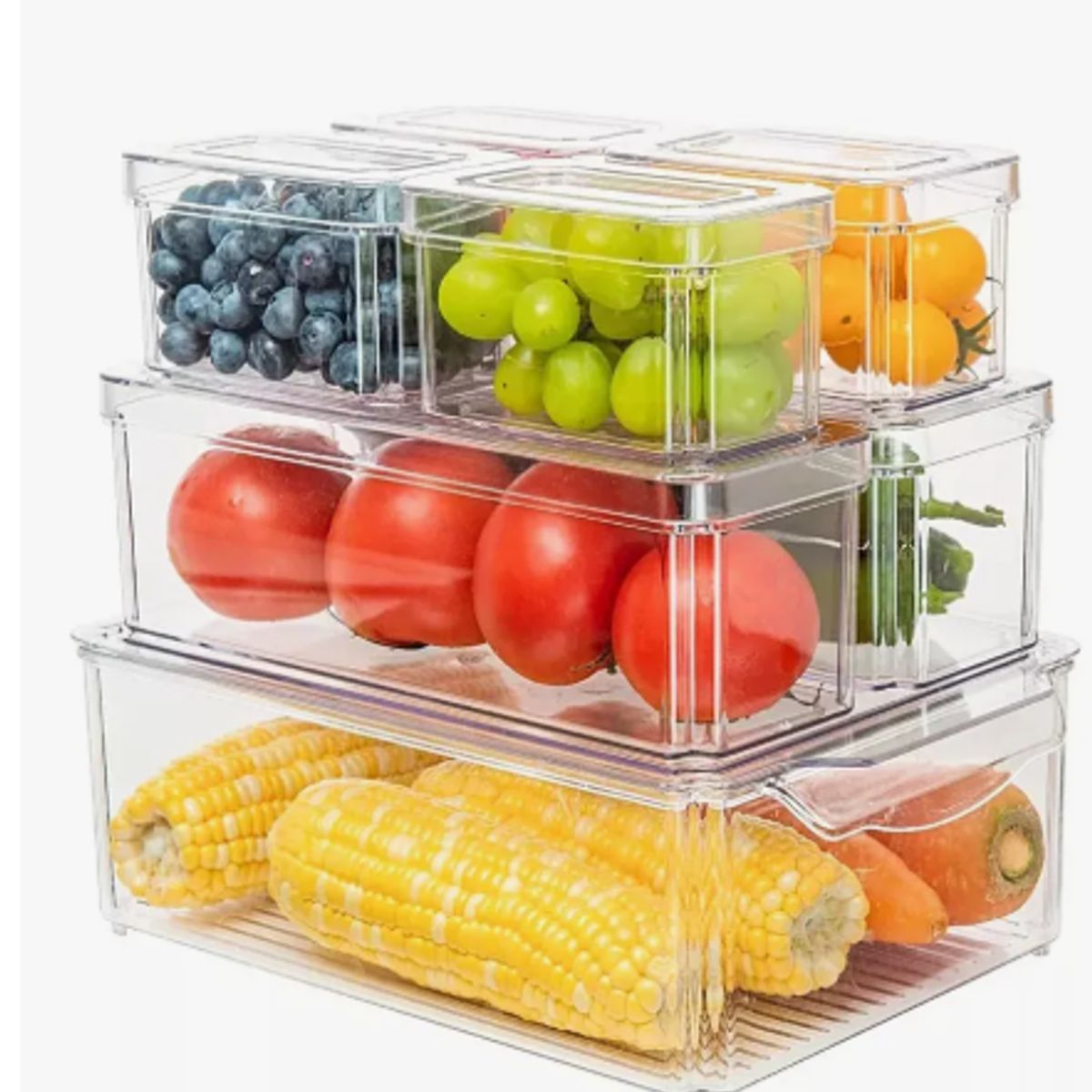 GENERICO - Organizador Refrigerador Cocina Set 7 Contenedores Con Tapa