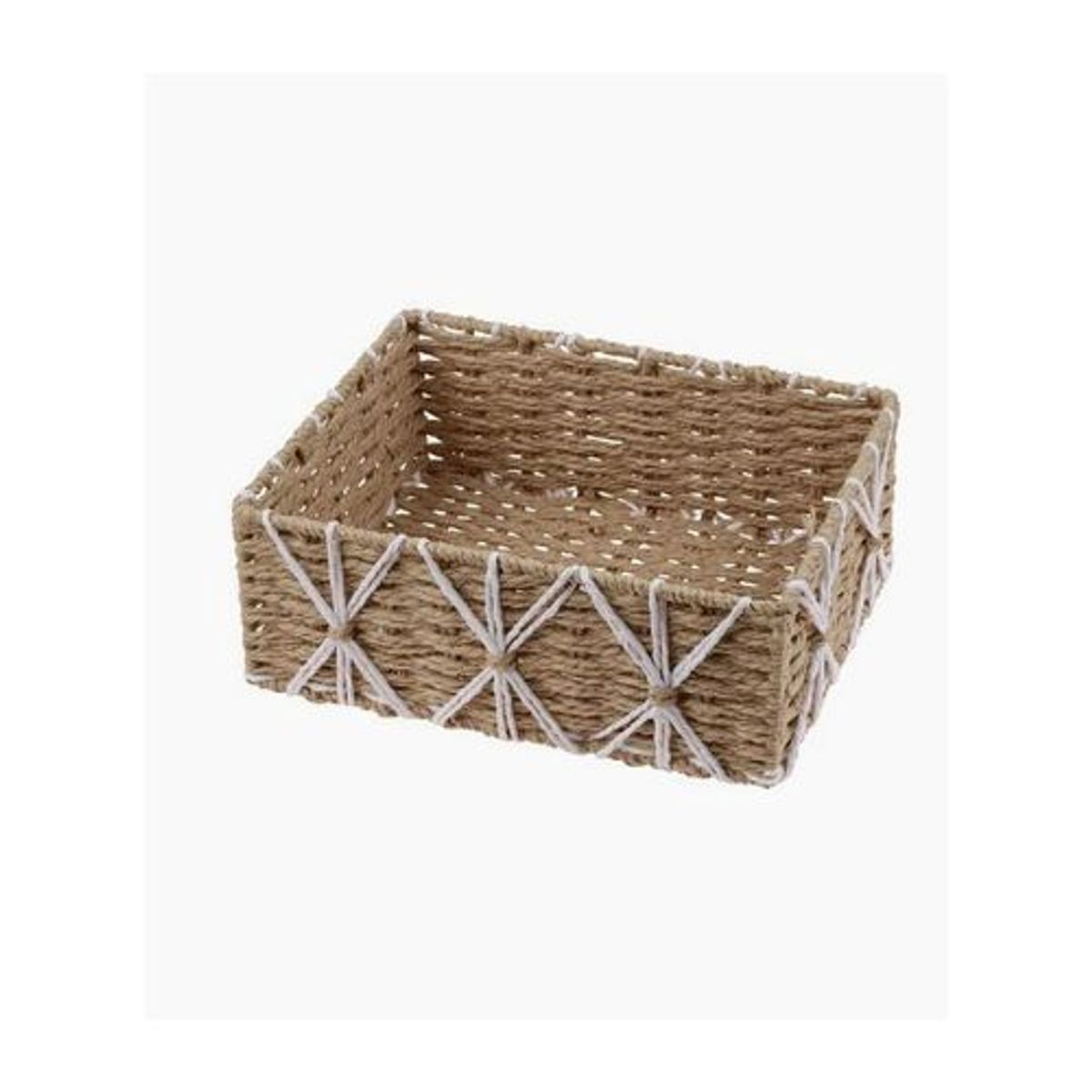 GENERICO - Canasta panera frutera rectangular tejida artesanal