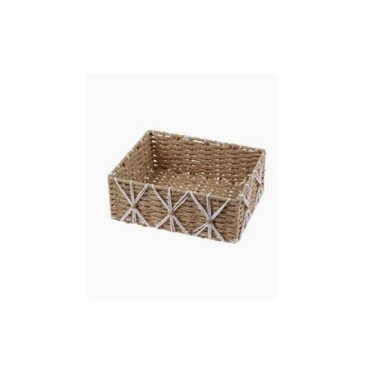 GENERICO - Canasta panera frutera rectangular tejida artesanal