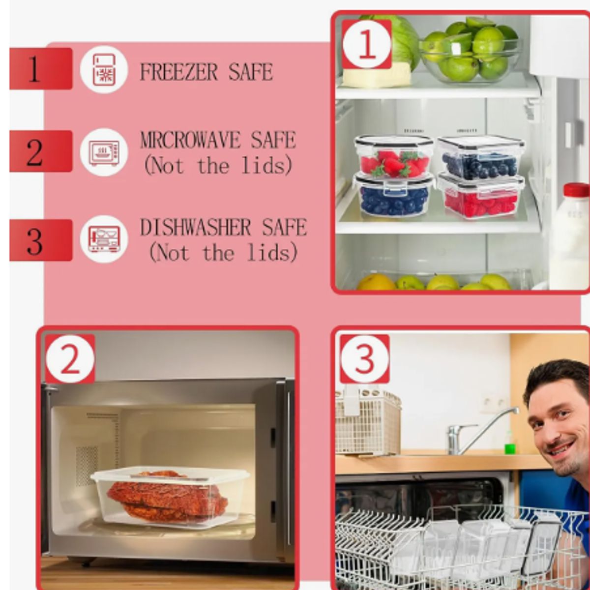 GENERICO - Organizador Refrigerador Cocina Set 24 Contenedores Con Tapa Clear