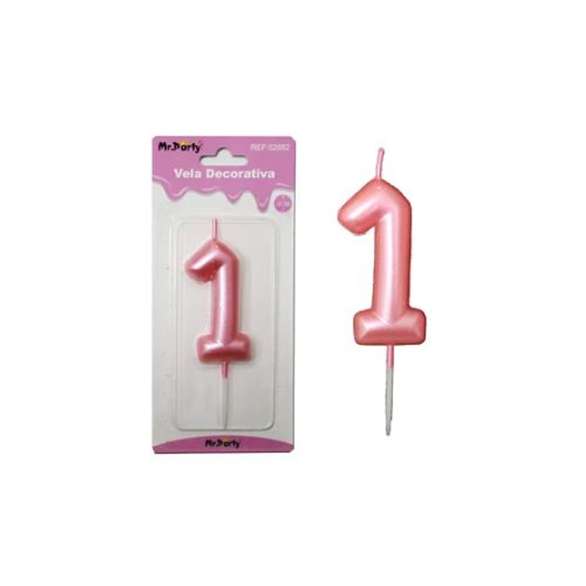 GENERICO - Vela de número 1 rosado 3.8*6cm