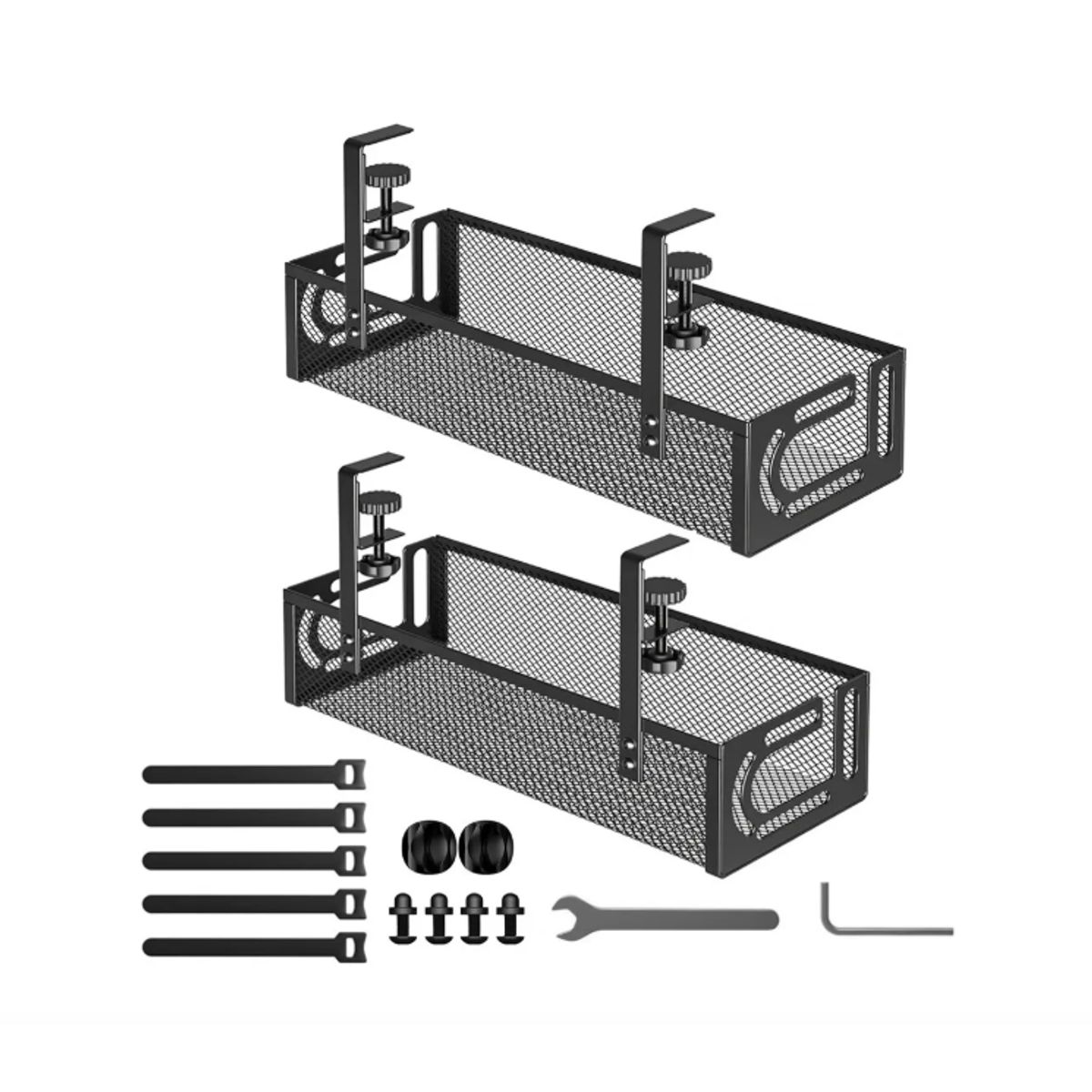 GENERICO - 2pcs Organizador Cables Escritorio Bandeja Rejilla