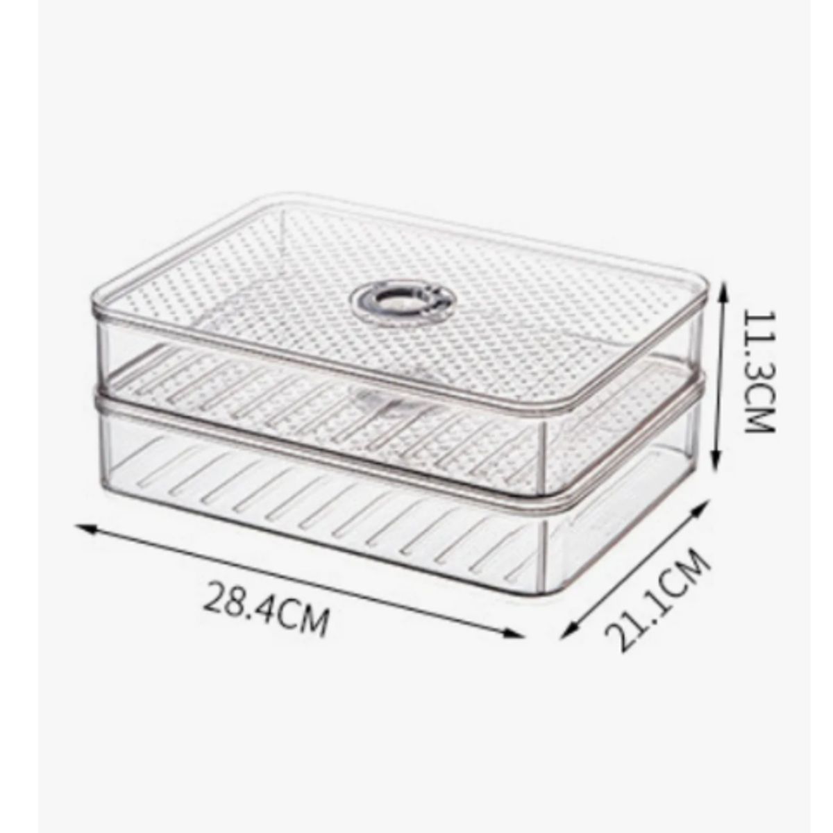 GENERICO - Contenedor Doble Jamón Y Queso Transparente Fiambres - Cukin