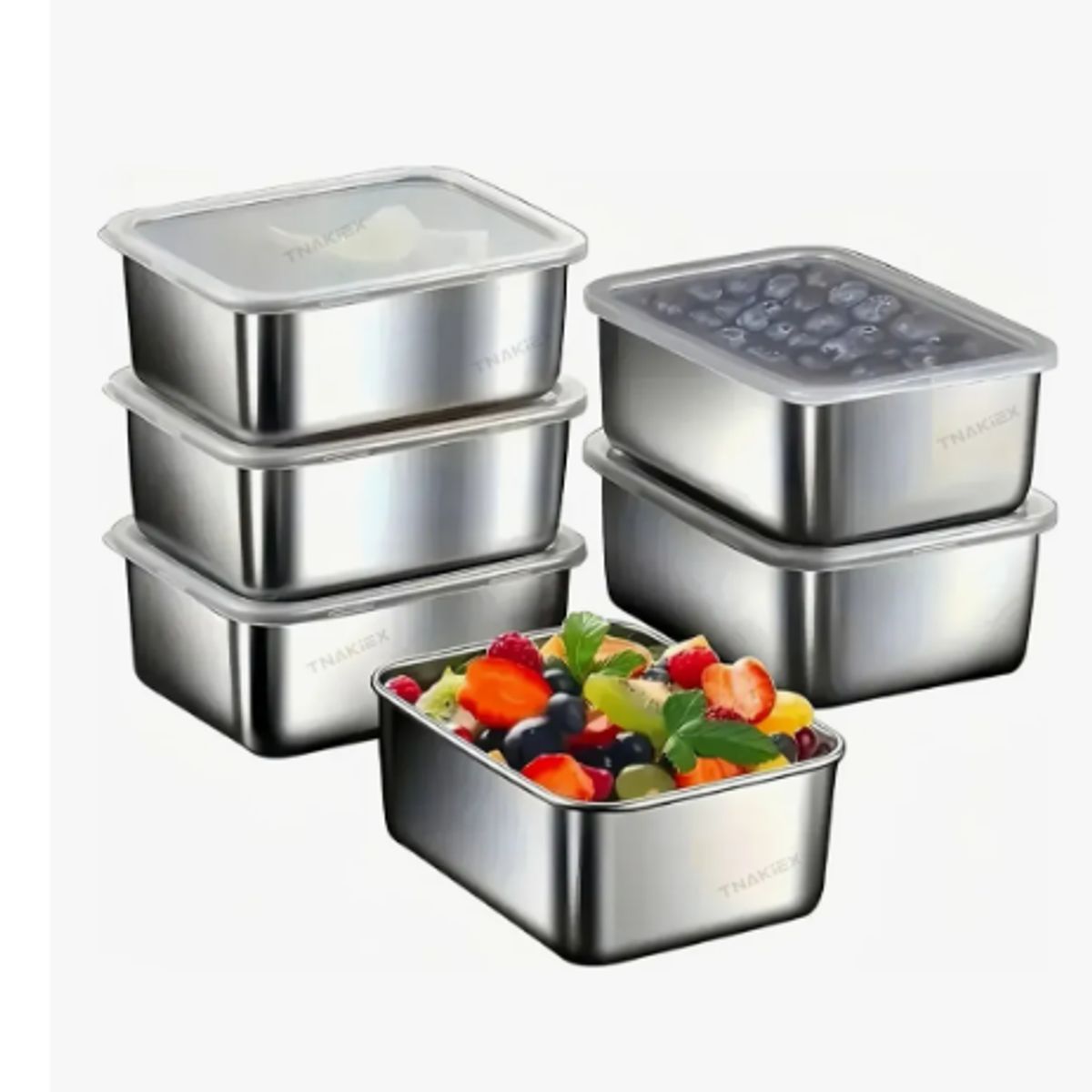 GENERICO - Recipientes Herméticos De Acero Inoxidable Para Cocina 6pzs Plata