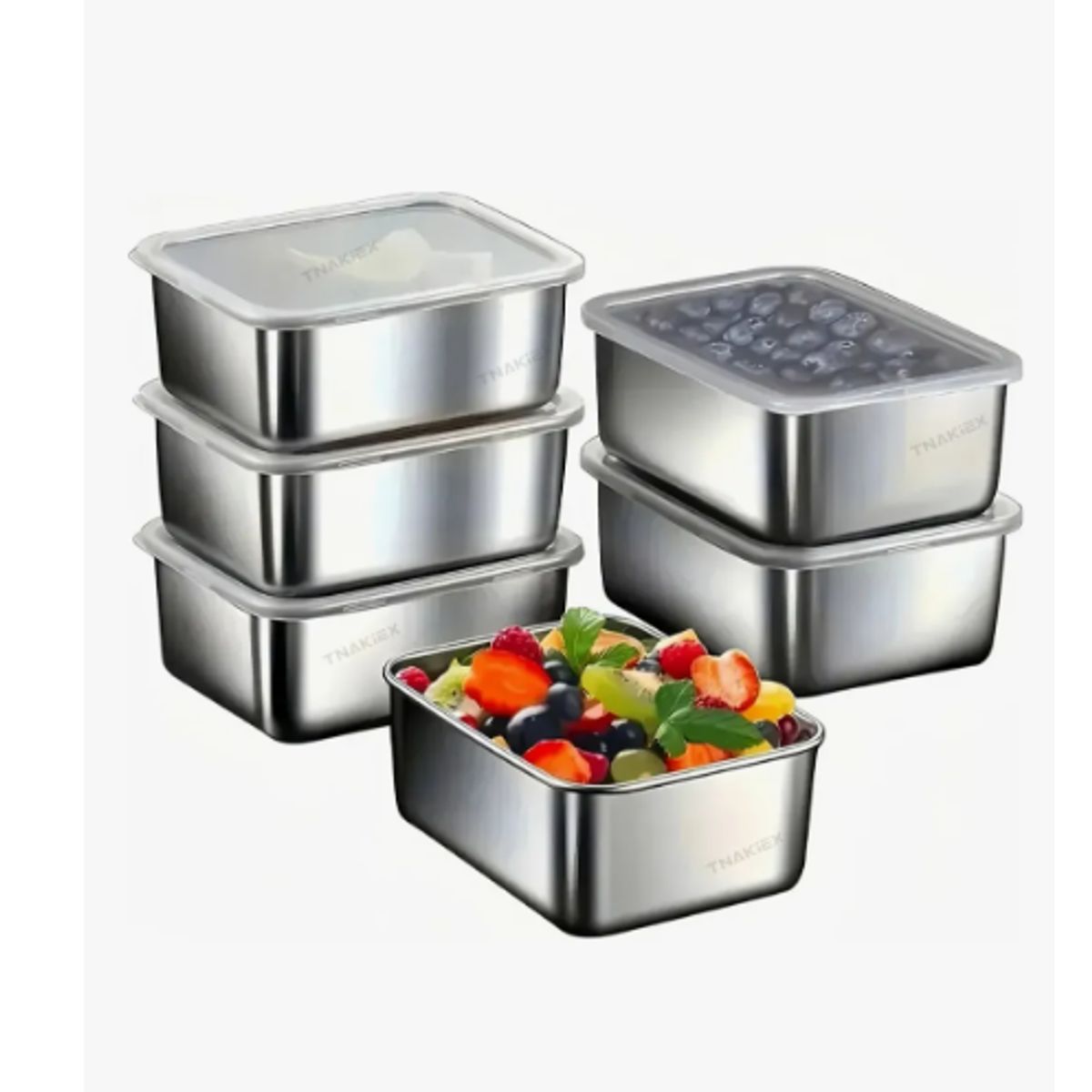 GENERICO - Recipientes Herméticos De Acero Inoxidable Para Cocina 6pzs Plata