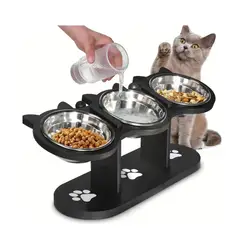 GENERICO - Comedero Bebedero Para Perro Gato Altura Ajustable Acero