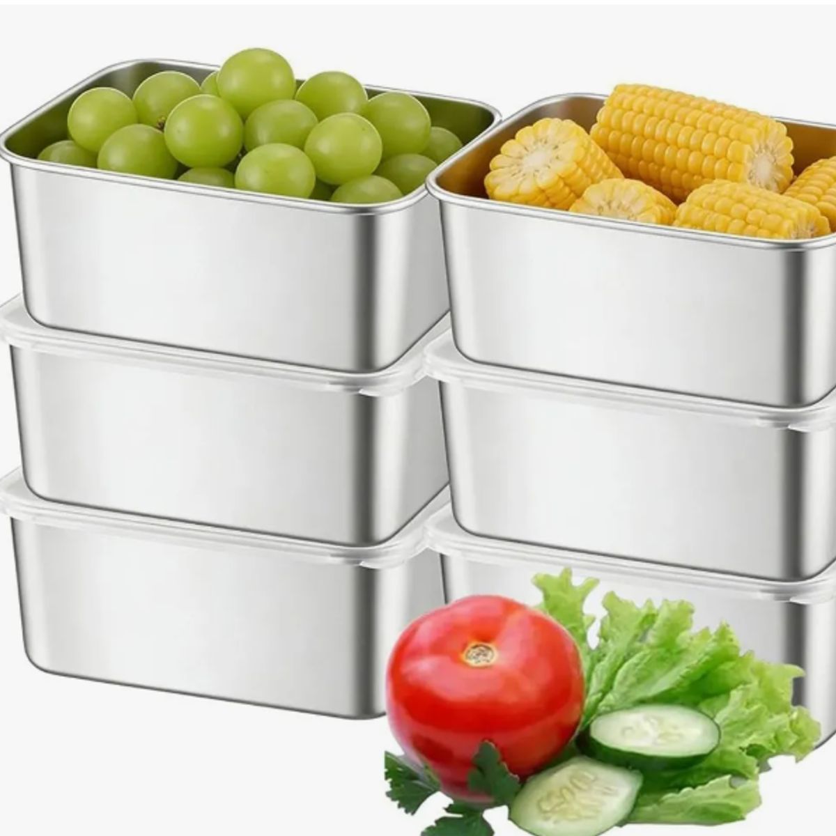 GENERICO - Recipientes Herméticos De Acero Inoxidable Para Cocina 6pzs