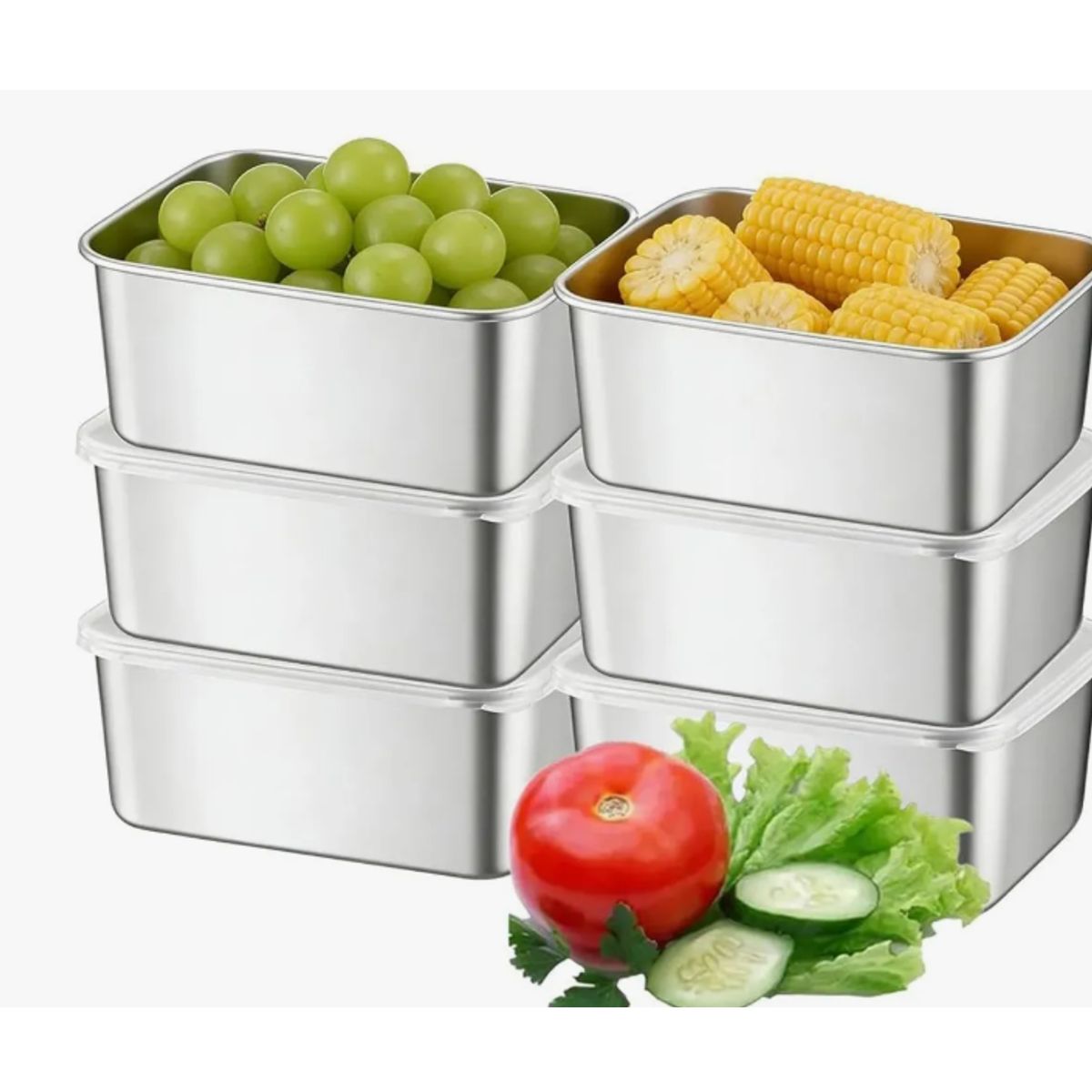 GENERICO - Recipientes Herméticos De Acero Inoxidable Para Cocina 6pzs