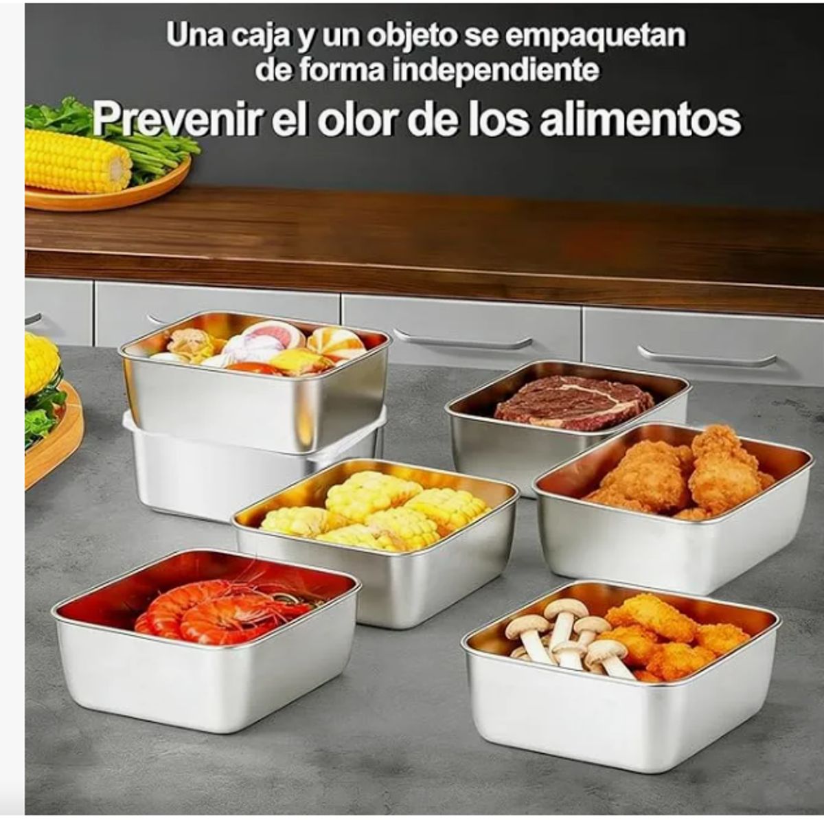 GENERICO - Recipientes Herméticos De Acero Inoxidable Para Cocina 6pzs