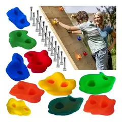 GENERICO - 32 Presas Piedras De Escalada Niños Con Tuercas Madera Muro