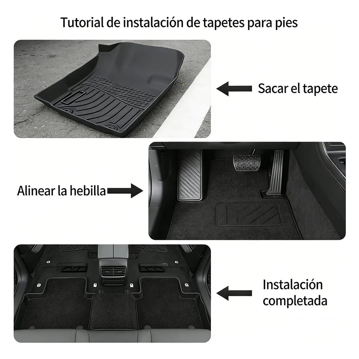 KUANGYE - Cubre Pisos Calce Perfecto Para Toyota Yaris Cross 3 Piezas Negro