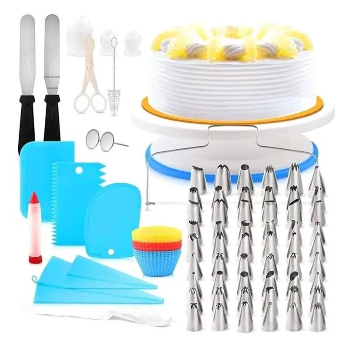 GENERICO - Kit Decoración Para Repostería Con Soporte Giratorio 106 Pcs
