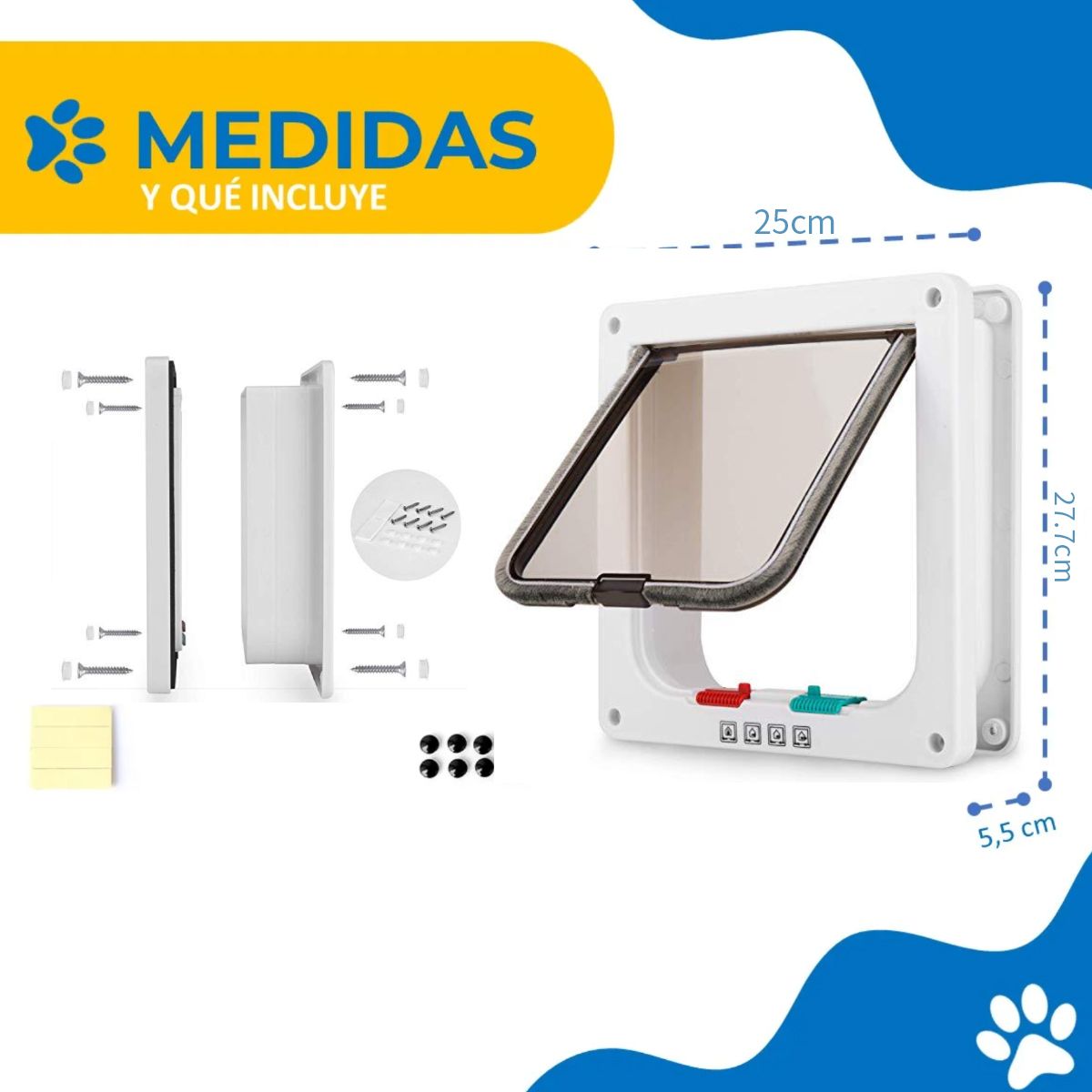 KINDA NICE - Puerta Bidireccional De Entrada Y Salida Para Gatos