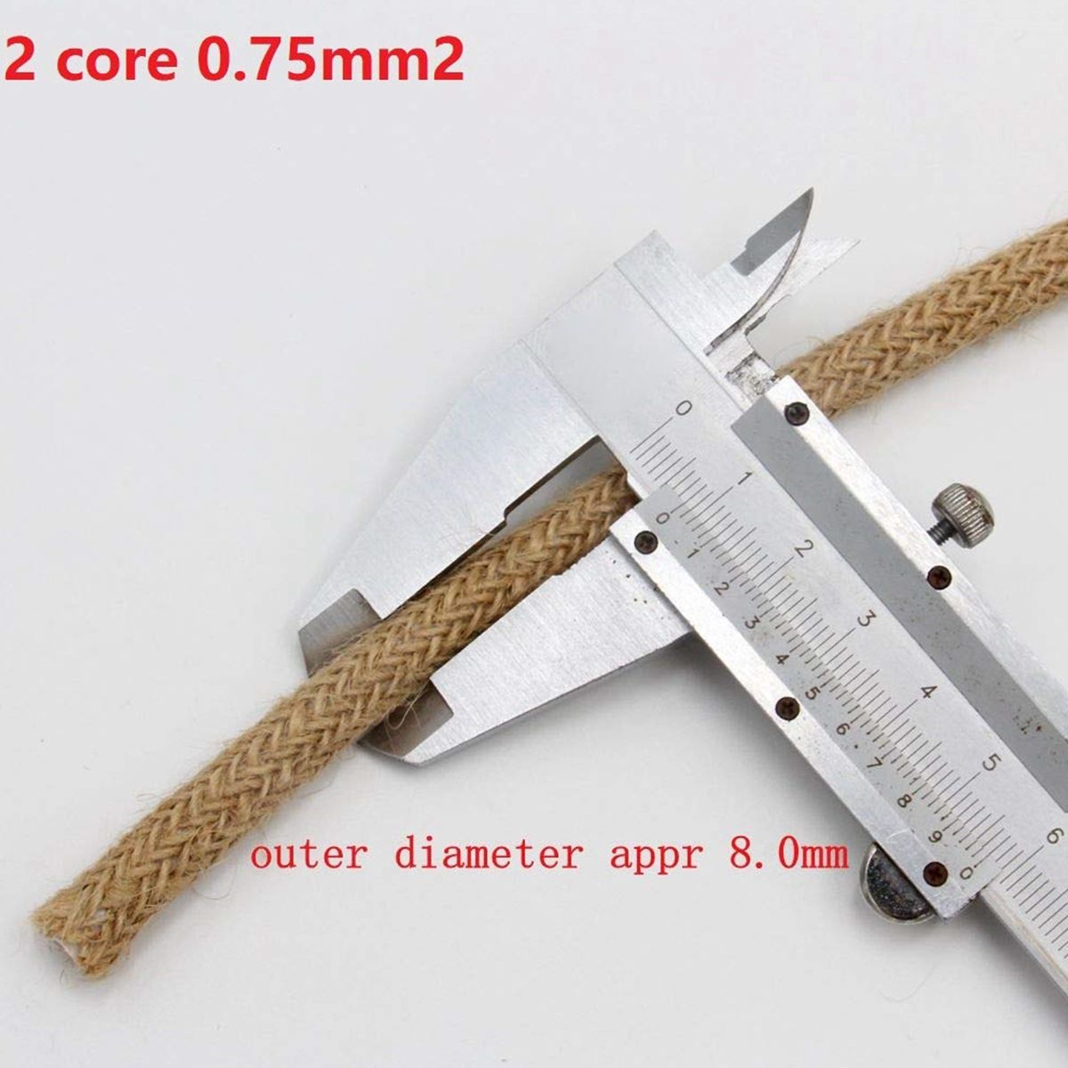 KINDA NICE - 5 Mts Cable Electrico Yute Bipolar Textil Rustico 2 X 0.75