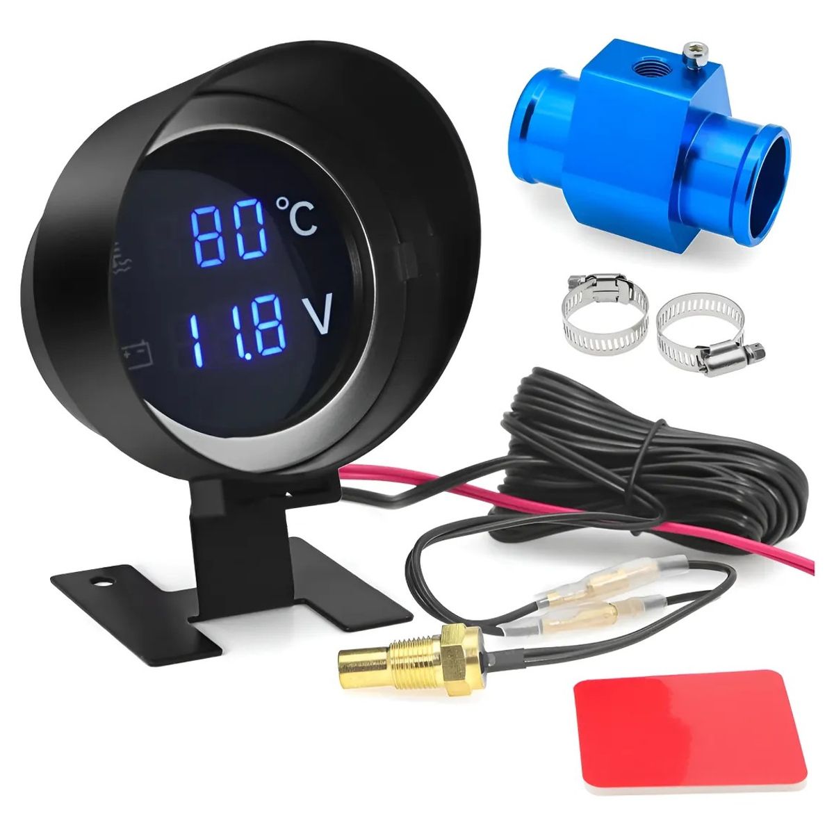 KUANGYE - Reloj Digital Medidor Temperatura Agua Voltaje 28mm Adapter