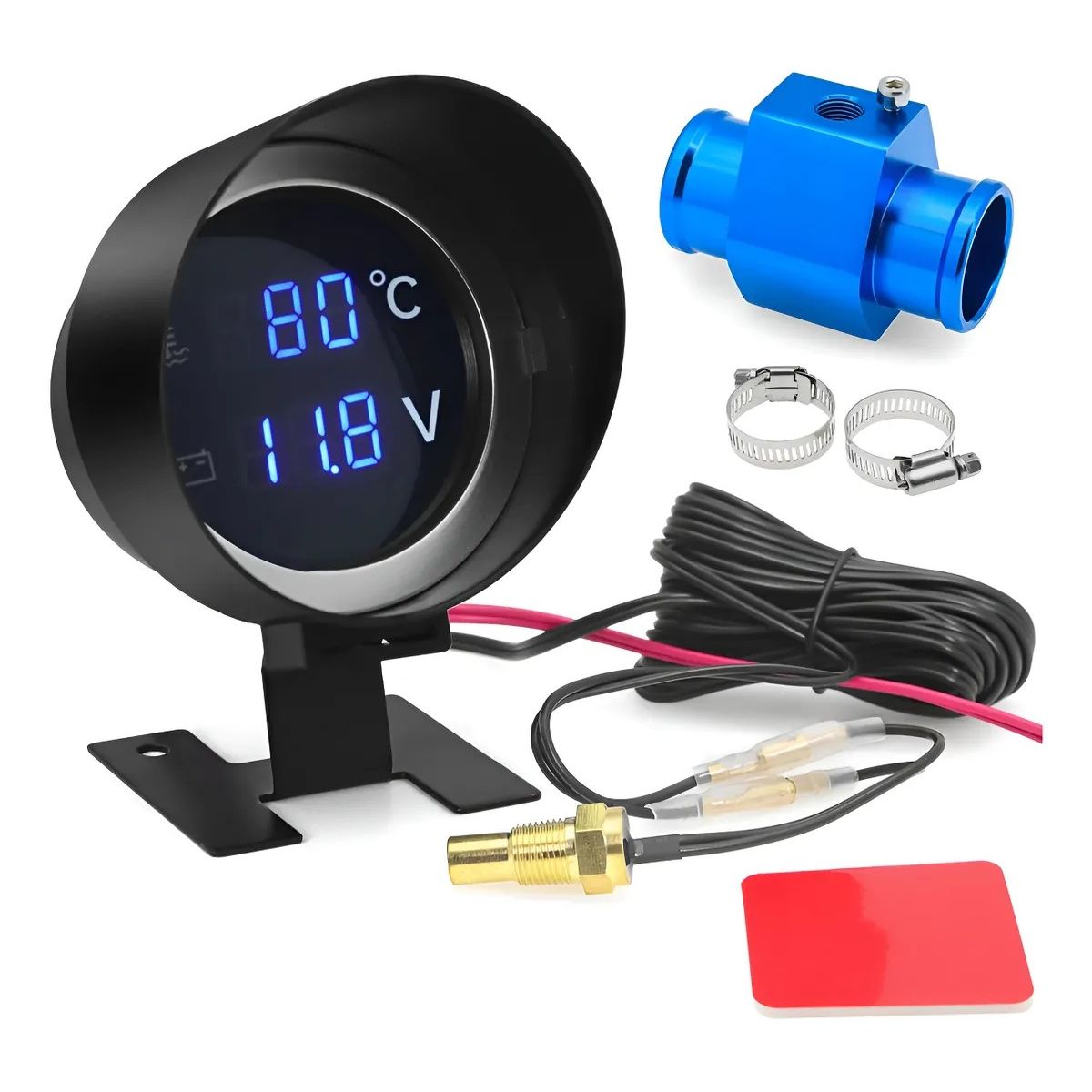 KUANGYE - Reloj Digital Medidor Temperatura Agua Voltaje 28mm Adapter