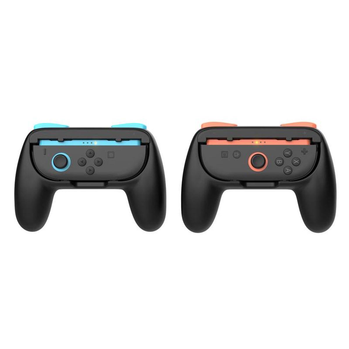 DOBE - Pack de 2 Grips Ergonómicos DOBE para Nintendo Switch2  Color Negro con Botones Naranja y Azul