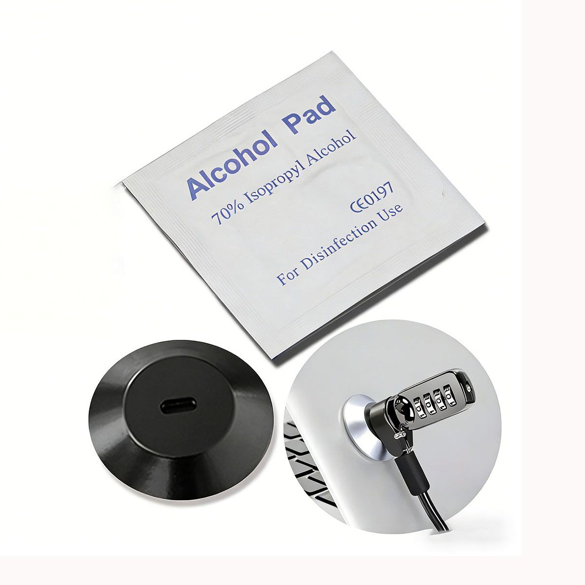 MOONCORE - Placa de Montaje Adhesiva para Candados de Notebook Seguro