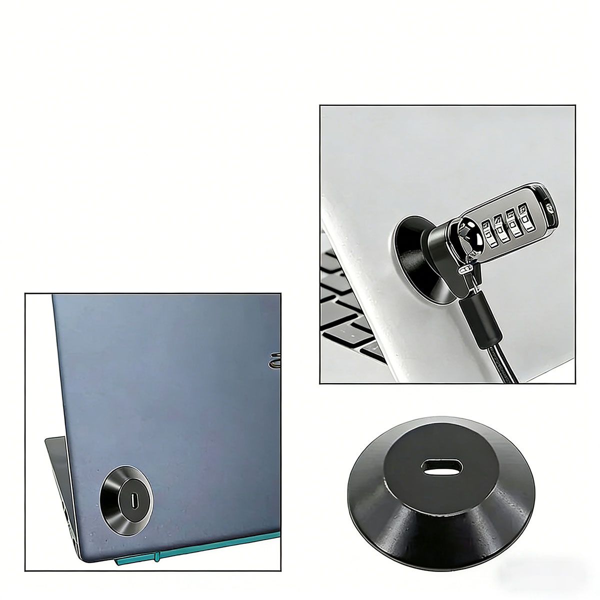 MOONCORE - Placa de Montaje Adhesiva para Candados de Notebook Seguro