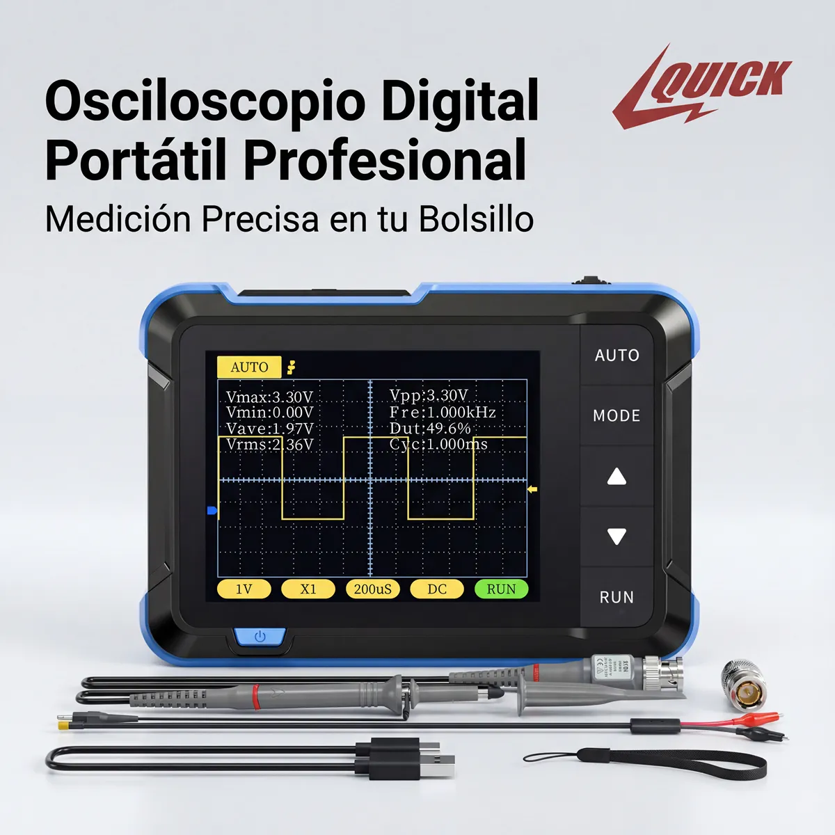 U BUY - Osciloscopio Digital Portátil De 25 Mss Y 200 Khz