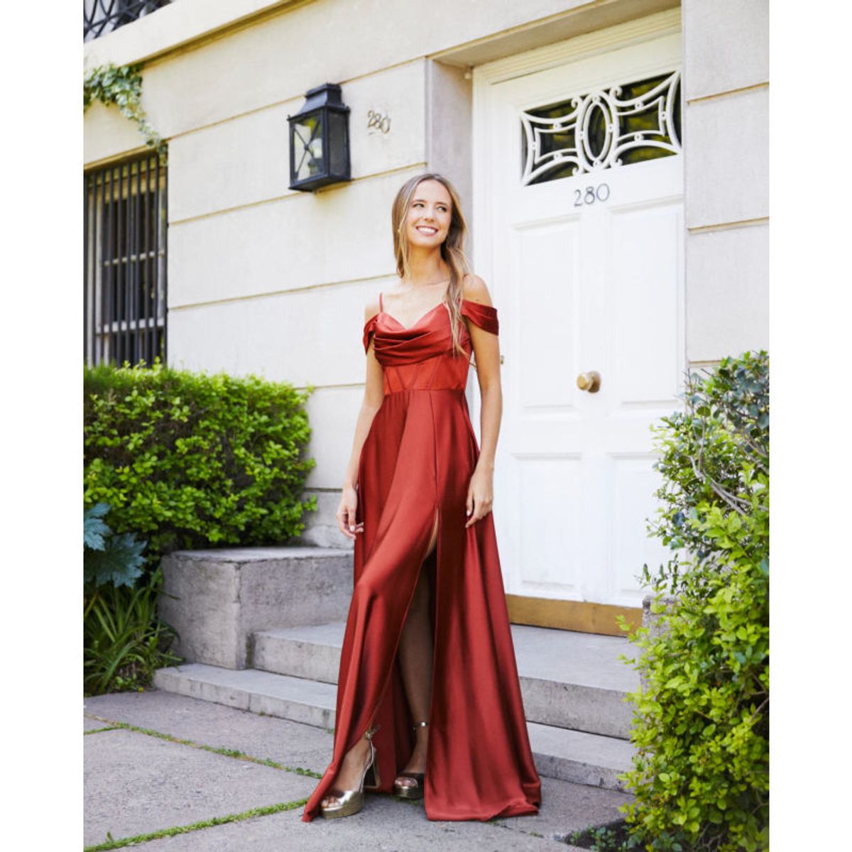 MI PLACARD - Vestido Largo de Fiesta Atenea Corset Terracota