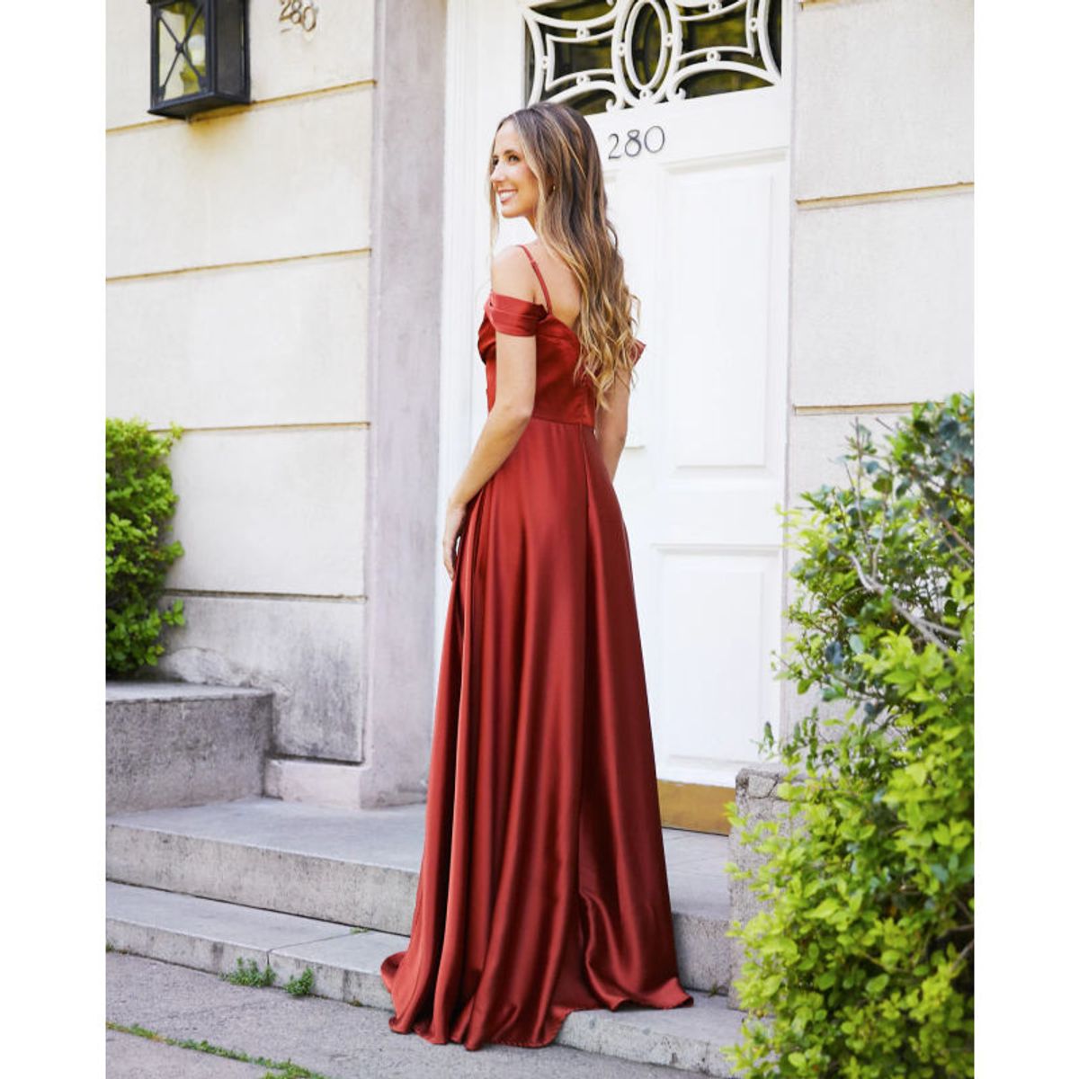 MI PLACARD - Vestido Largo de Fiesta Atenea Corset Terracota