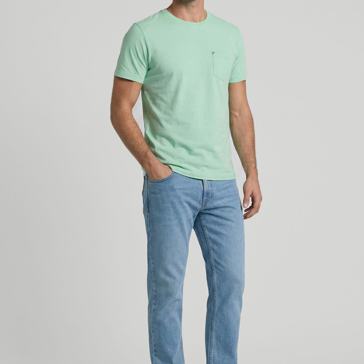 NEW MAN - Polera Lt Aqua Salamanca New Man