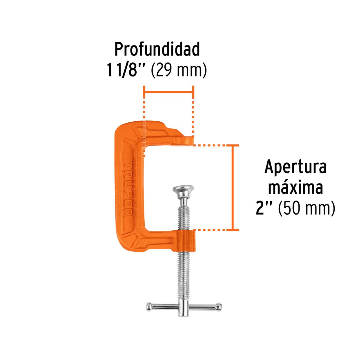TRUPER - Prensa Carpintero 2 Pulgadas Tipo C Truper