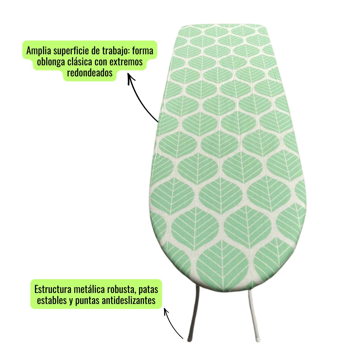 EKOL TACTICA MILITAR - Tabla De Planchar Básica Hojas 106x30 Cm Color Verde
